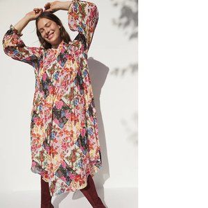 Anthropologie Maeve Shara Pleated Midi Dress